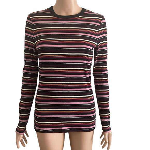 A New Day Shirt Womens XS Striped Horizontal Multicolor Stretch - Picture 3 of 9